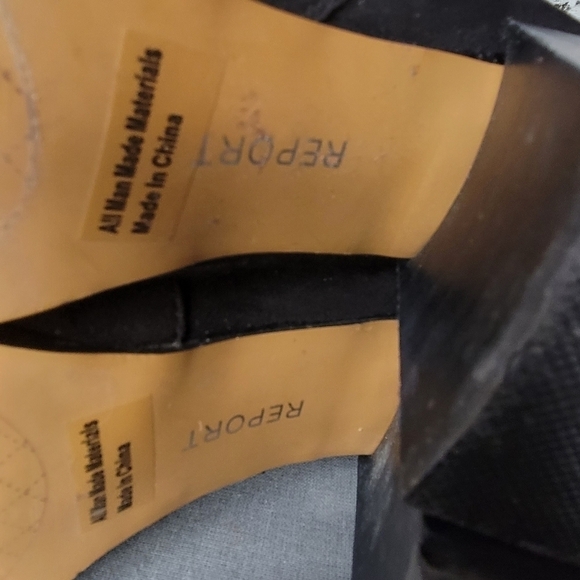 Report Black Over-the-Knee High Heel Boots 7.5 | Faux Leather & Suede - Picture 6 of 7